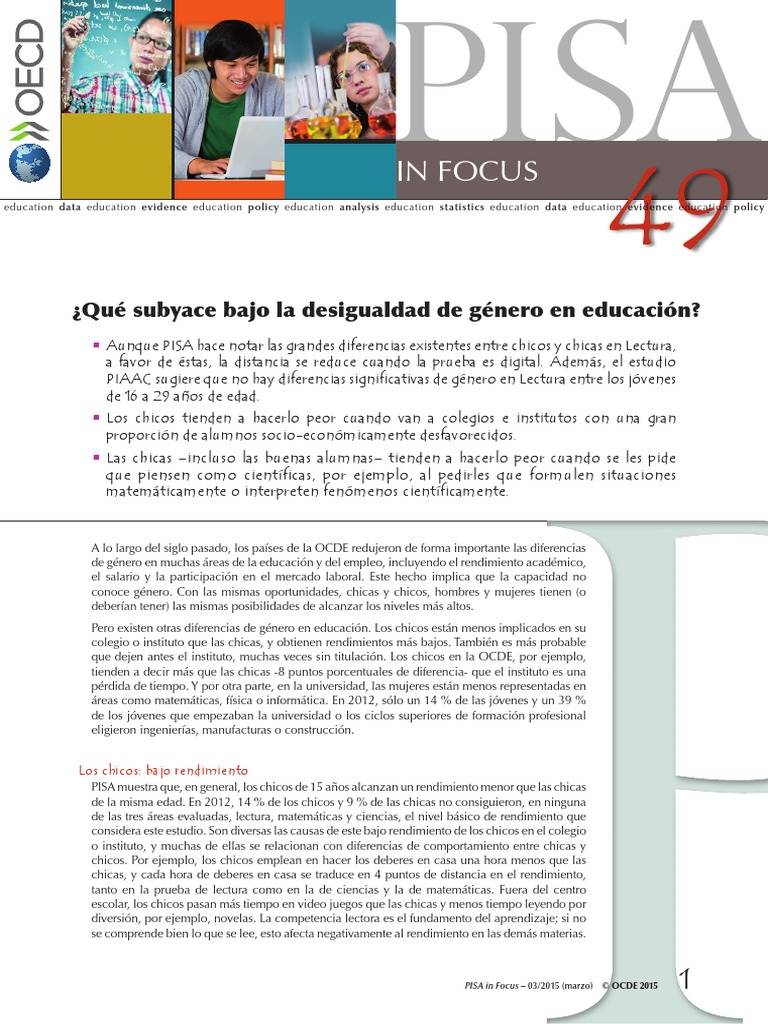 Que Subyace Bajo La Desigualdad de Genero en Educacion PDF | PDF
