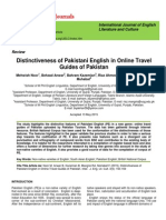 Distinctiveness of Pakistani English in Online Travel Guides of Pakistan