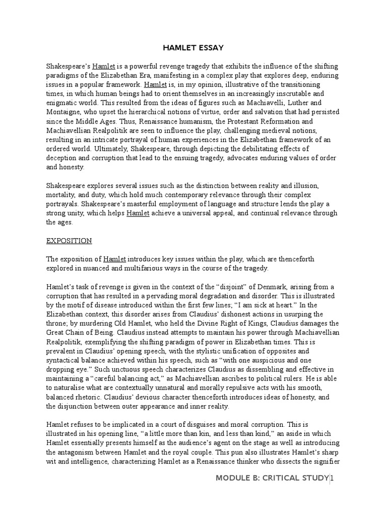 Free hamlet essays picture