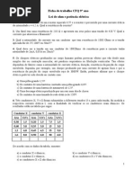 Ficha Trabalho CFQ 9 Lei Ohm e Potencia Eletrica