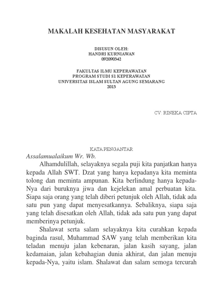Makalah Kesehatan Masyarakat
