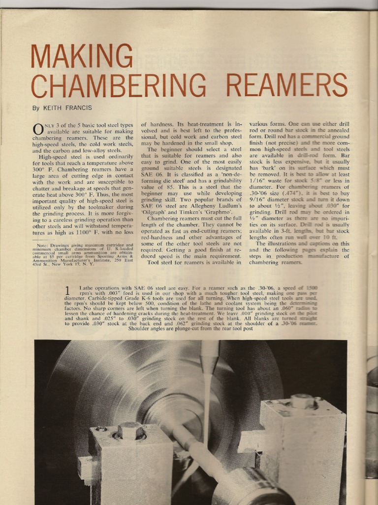 Making Chamber Reamers PDF Grinding (Abrasive Cutting) Metals