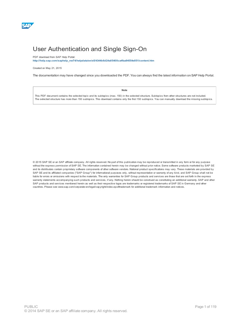 User Authentication and Single Sign On PDF | PDF | Password ...