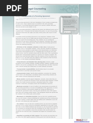 Essentials of Parenting Agreement