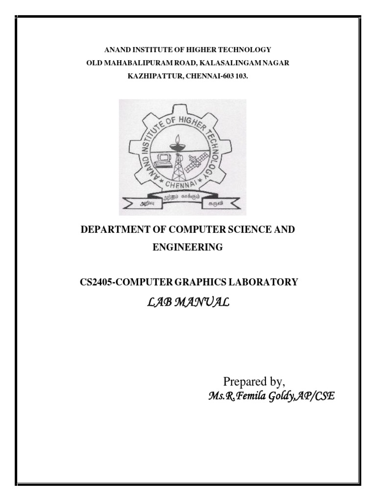 Computer Graphics Lab Manual PDF Circle Ellipse