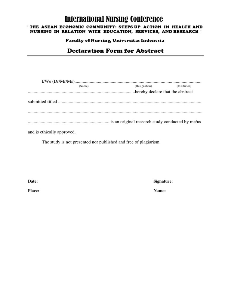Abstract Declaration Form for Research | PDF