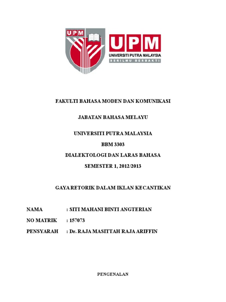 Tugasan Dialektologi Pdf