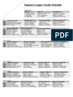 Varsity Summer League Schedule 2015