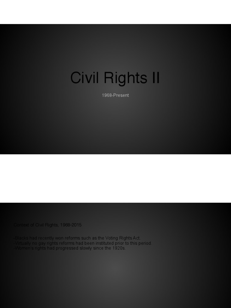 Civil Rights Progress: 1968-Present | PDF