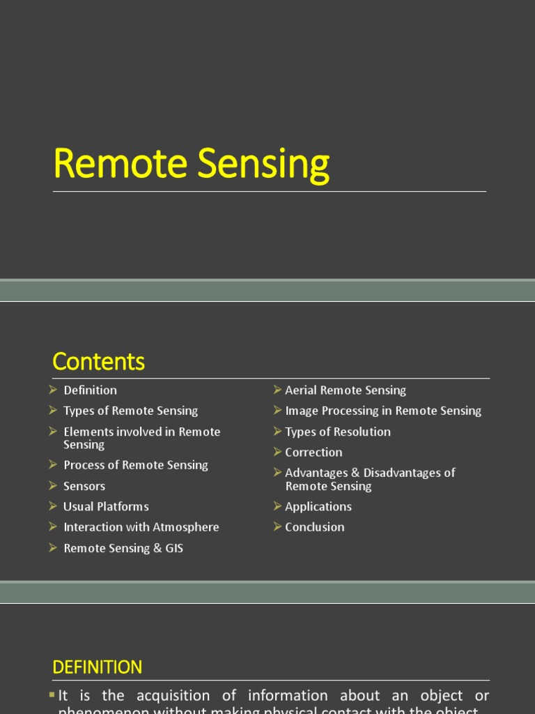 Lecture-8 Remote Sensing | PDF | Remote Sensing | Image Resolution
