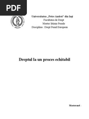 Dreptul La Un Proces Echitabil