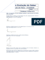 Avaliação de Física - II Unidade - 1° Ano