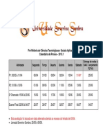 Calendario de Provas 1ºsem2015