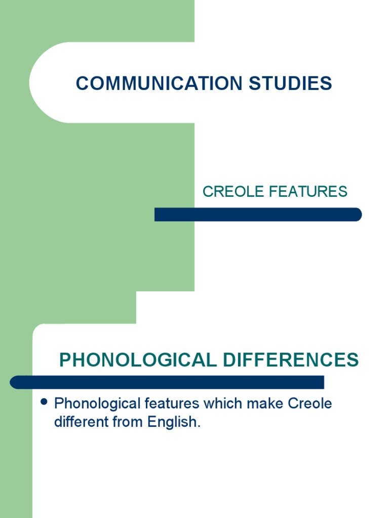 Creole Features | PDF | Grammatical Gender | English Language