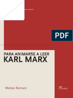 Para Animarse a Leer Karl Marx - Romani Matías
