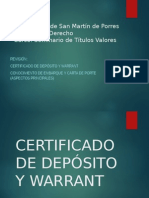 Warrant y Certificado de Deposito