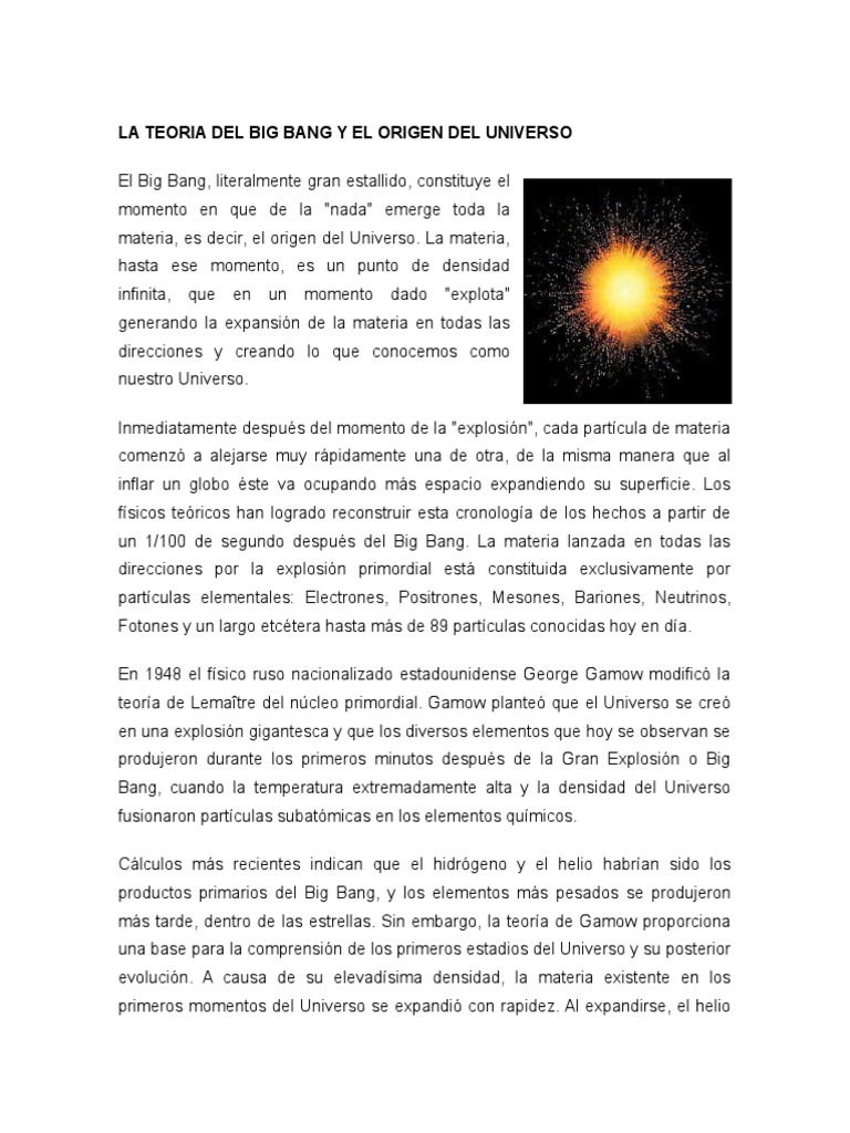 La Teoria Del Big Bang y El Origen Del Universo | PDF | Urano | Neptuno