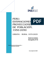 Peru Estimaciones y Proyecciones de Poblacion 2015 2050