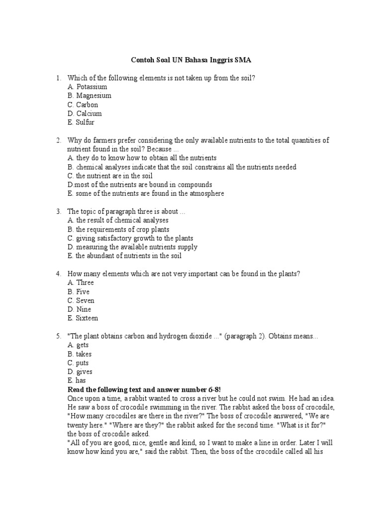 Contoh Soal Main Idea Bahasa Inggris Dan Jawabannya