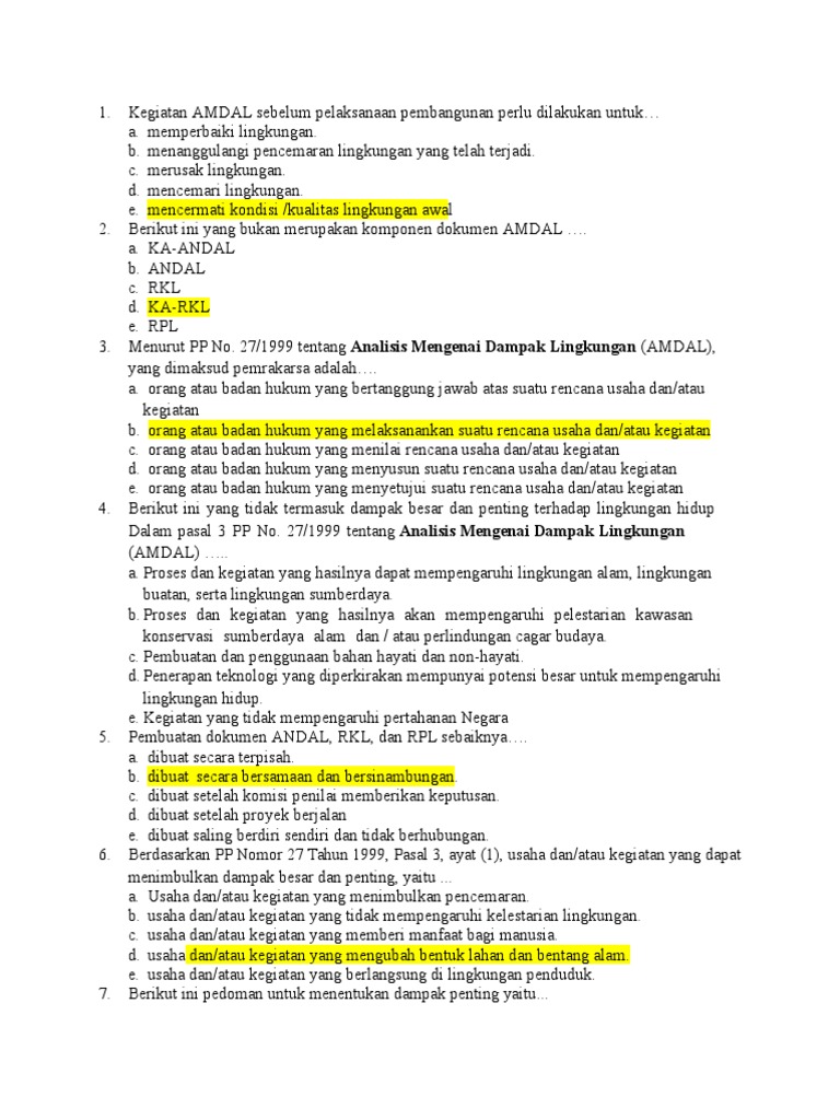 Soal Uas Smt Genap Ipa Kls Xii Amdal 03-07 Pdf