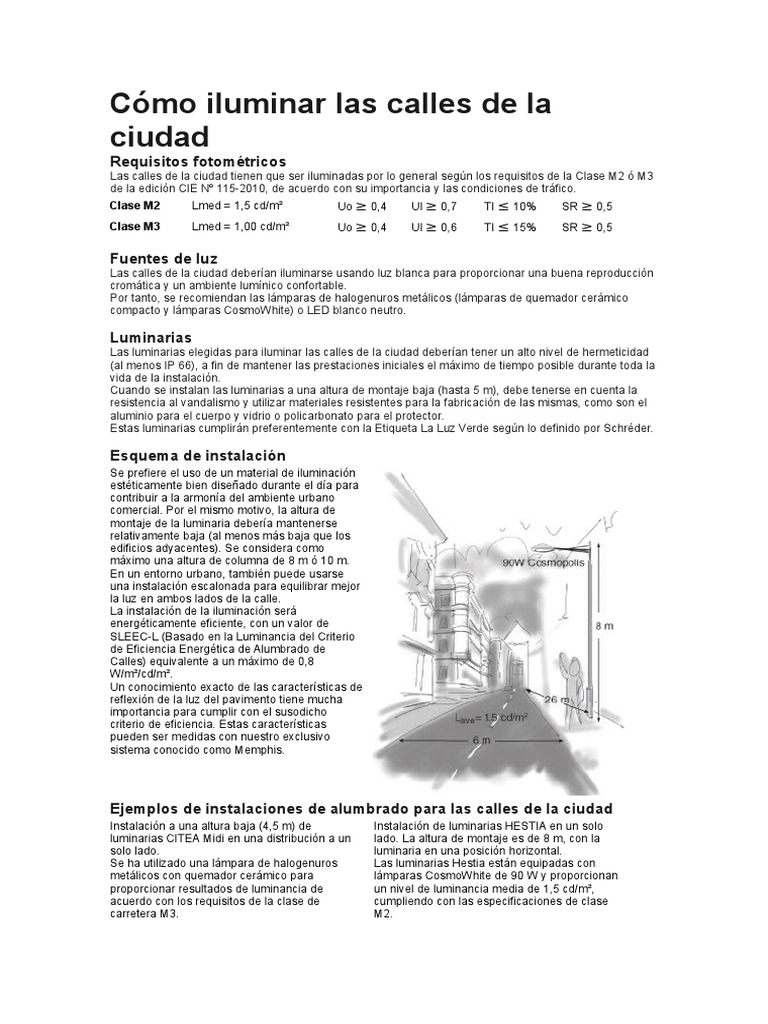 Cómo Iluminar Las Calles de La Ciudad | PDF | Luz de la calle | Encendiendo