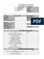 SOLD Southern Luzon Database and Pfo Checklist Form