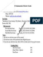 EE201 Fundamentals of Electric Circuits Course Overview