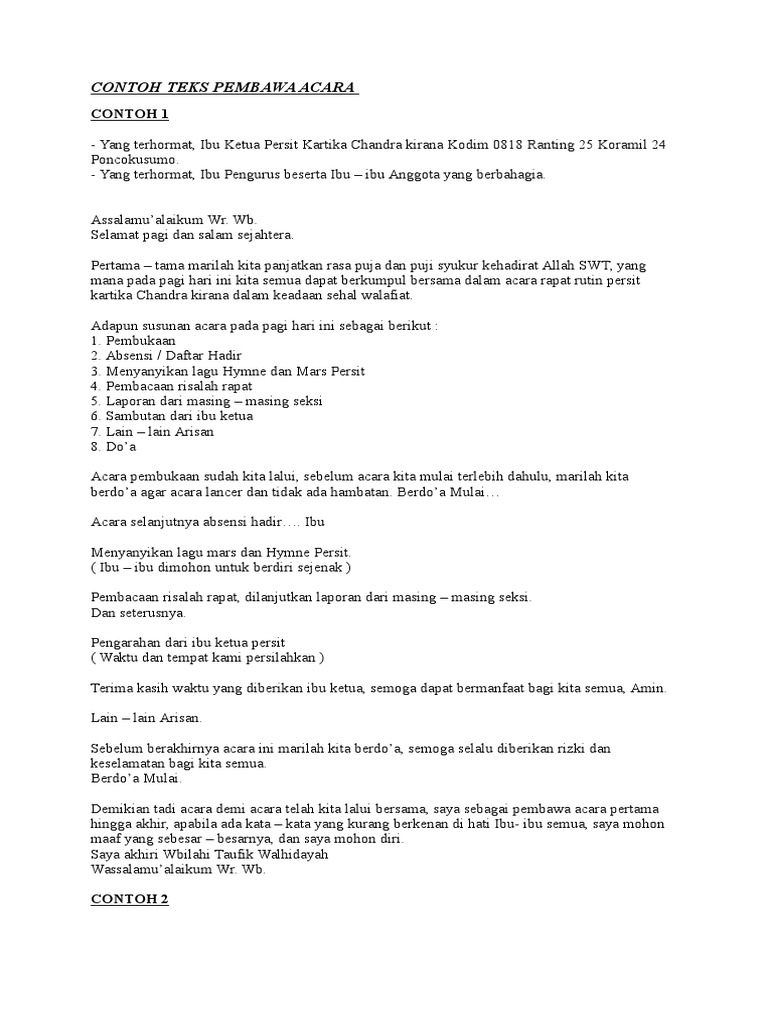 Kumpulan Mc Acara Arisan Kumpulan Contoh Teks Mc