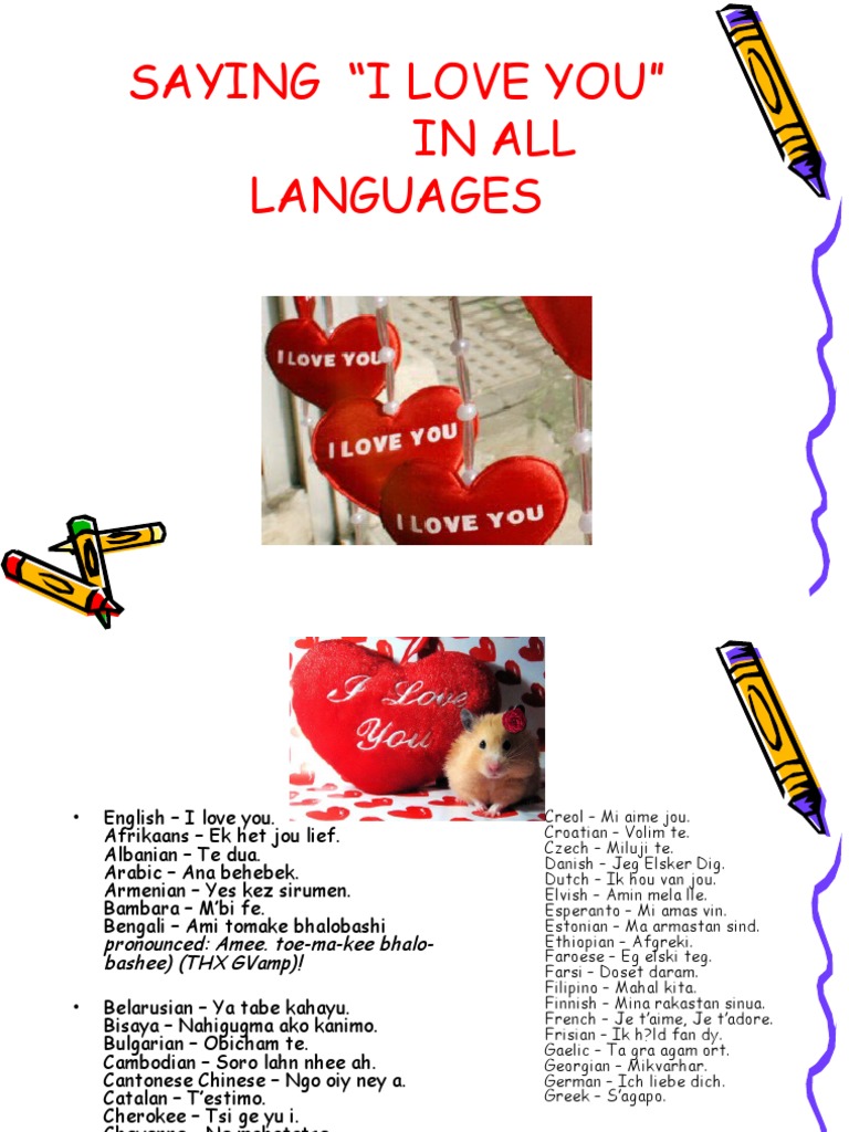 Saying I Love You In Different Languages
