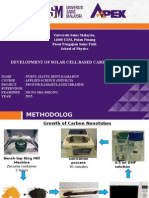 Development of Solar Cell Based Carbon Nanotubes