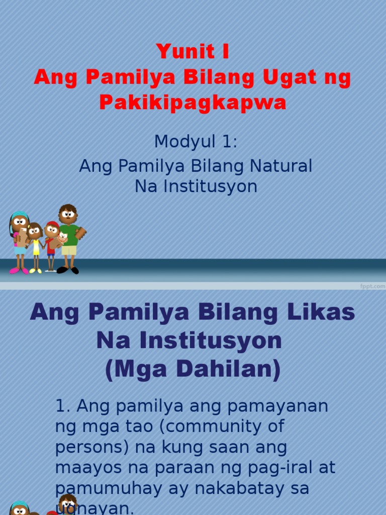 Ang Pamilya Bilang Natural na Institusyon