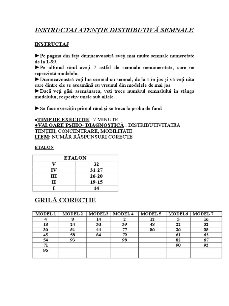 Instructaj Atentie Distributiva Semnale | PDF
