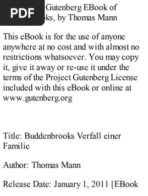 Buddenbrooks Thomasmann Pdf