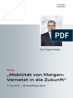 Rupert Stadler - "Mobilität von Morgen: Vernetzt in die Zukunft"
