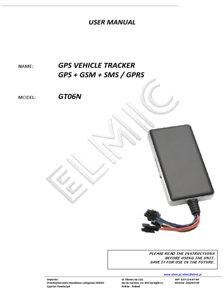 User Manual GPS GT06N Short Message Service General Packet Radio