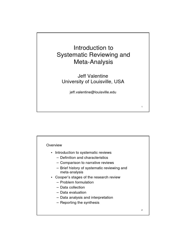 Systematic Review and Meta-Analysis Guide | PDF | Meta Analysis ...