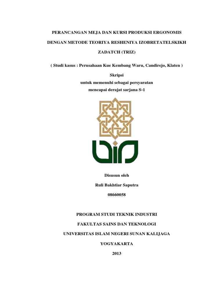 Skripsi Teknik Industri Tentang Ergonomi Ide Judul Skripsi Universitas