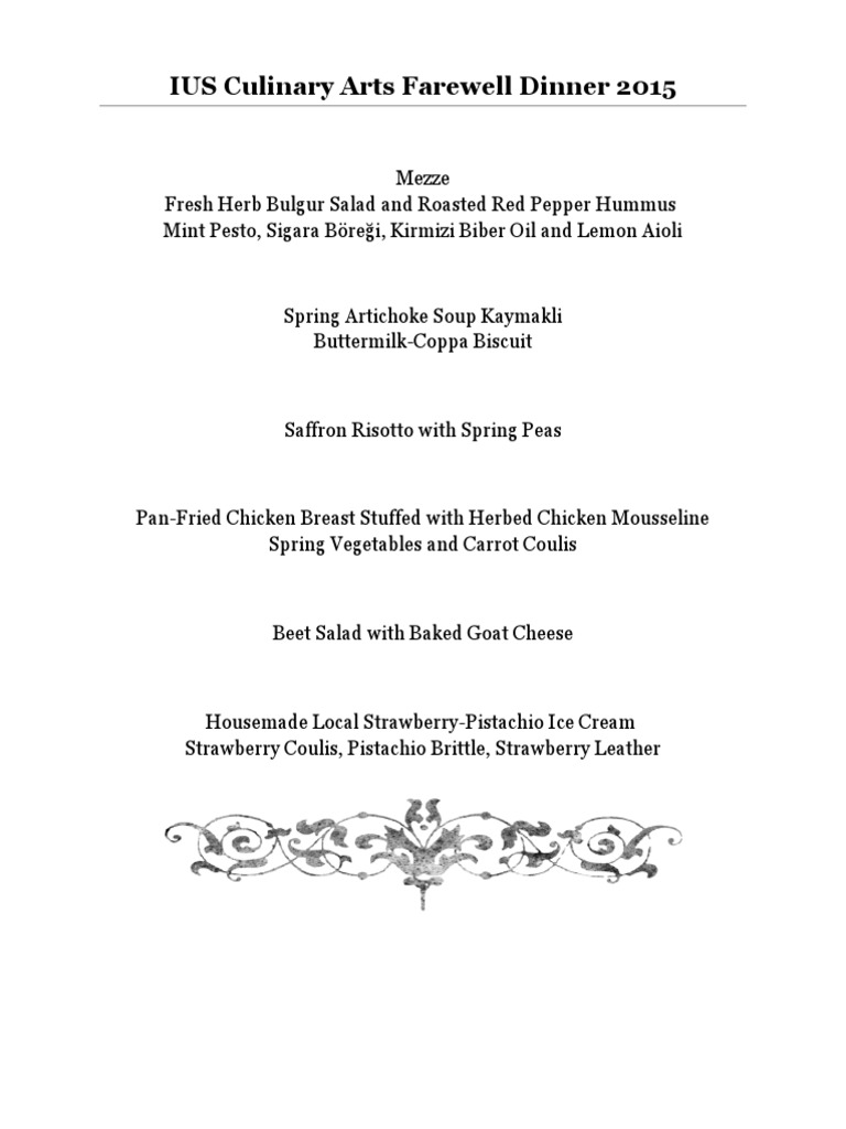 Farewelldinnermenu 2015 | PDF