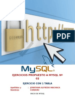 Ejercicios MySQL tabla PDA