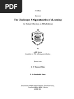 Thesis On The Challenges & Opportunities of Elearning For Higher Education in KPK Pakistan