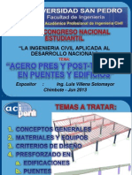 Acero Pre Y Post-Tensado en Puentes Y Edificios (Ing. Luis Villena Sotomayor)