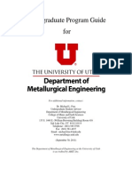 U of U Metallurgical Engineering Undergraduate Program Guide