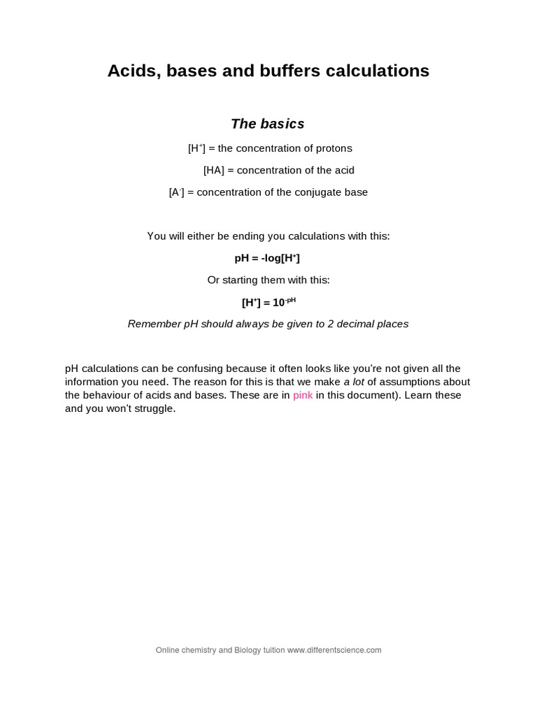 A level Chemistry Epic Acids, Bases and Buffers Cheat Sheet Buffer