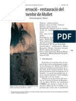 La conservación restauración del Menhir de Mollet