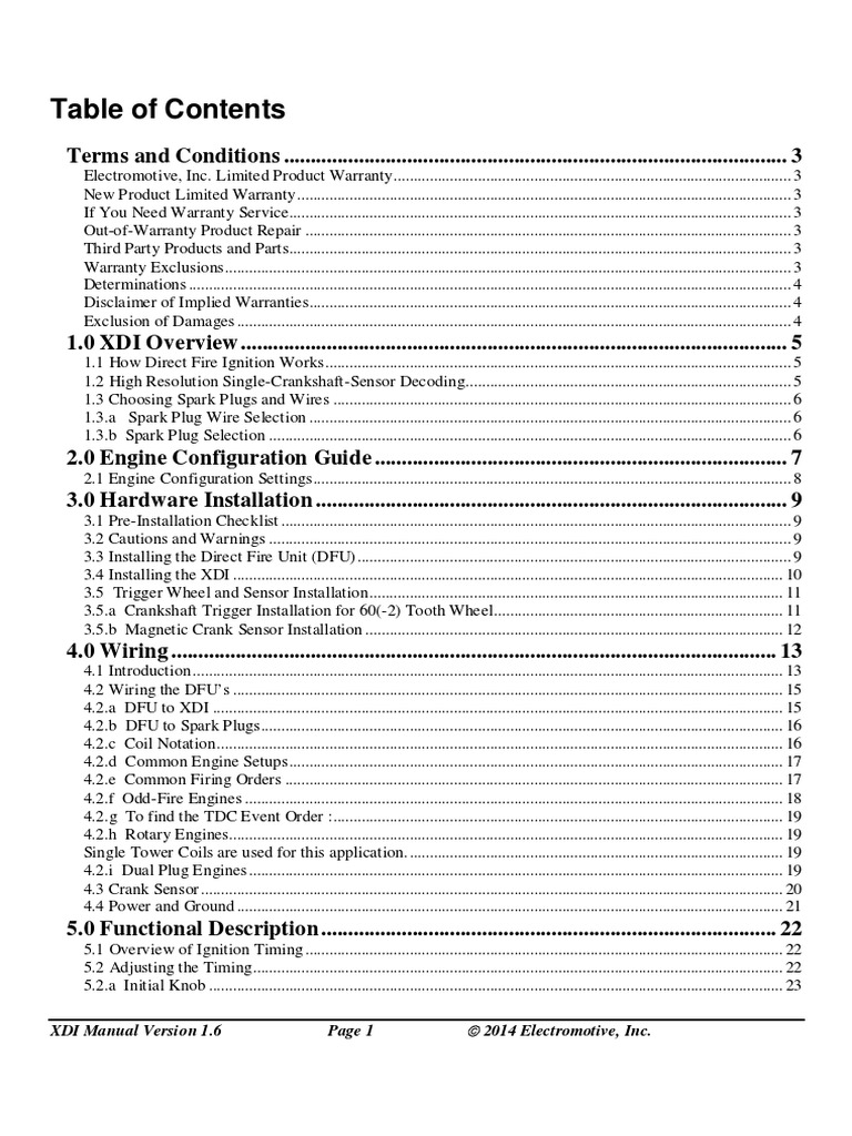 Electromotive XDIV1.6 Electronic ECU PDF Ignition System Distributor