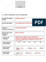 Formulario SAETA Procesos Petroliferos