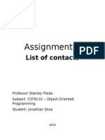 Assignment 3 - List of Contacts