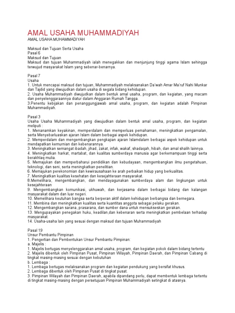 Amal Usaha Muhammadiyah