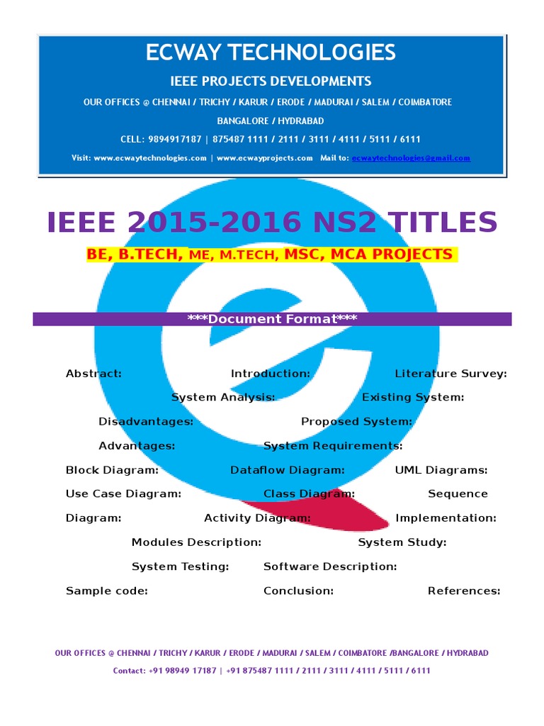 2015 Ieee Ns2 Project Titles | PDF | Wireless Sensor Network | Computer ...