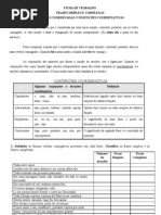 Ficha de Trabalho Frases Simples e Complexas